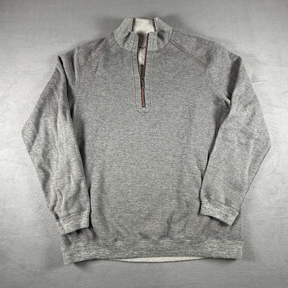 Tommy Bahama Pullover Mens 2XL Reversible Dark Gray Half Zip Sweater Casual - Picture 1 of 7